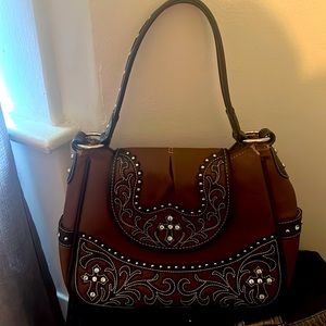 Montana West Embroidered Leather Purse